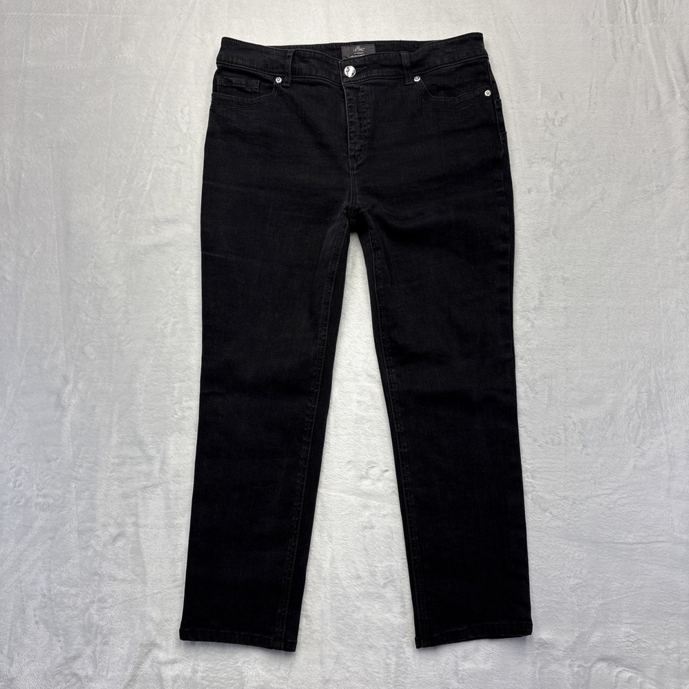 Chico's So Slimming So Lifting Straight Leg Jeans Women Size 1.5 Short Black